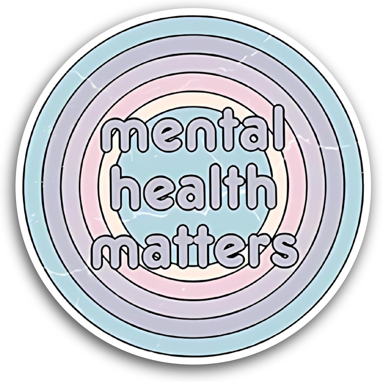 2 (Pieces) 3" and 5" Mental Health Sticker, Waterproof Vinyl Decals for Many Purpose Like Cars, Trucks, Laptops, Phones, Windows and More