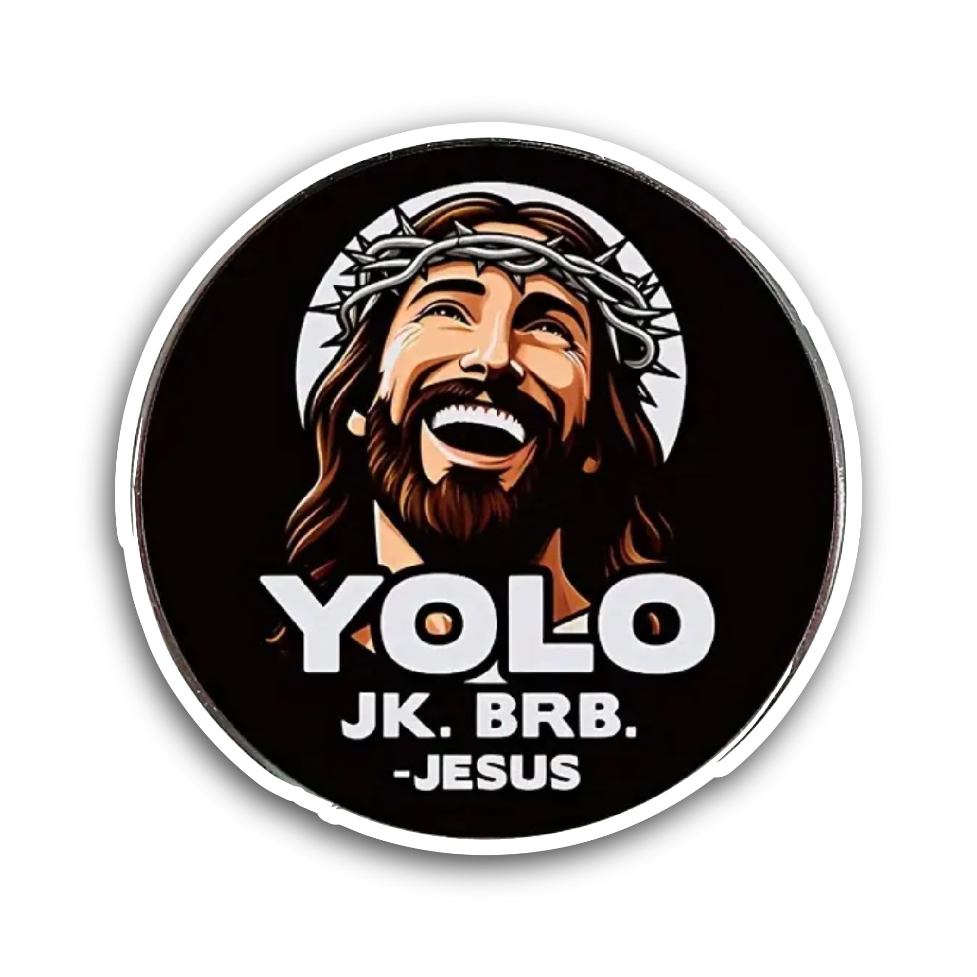 Honk If You Love Jesus Window Vinyl Decal Sticker 6" (White), Waterproof Vinyl Decals for Many Purpo