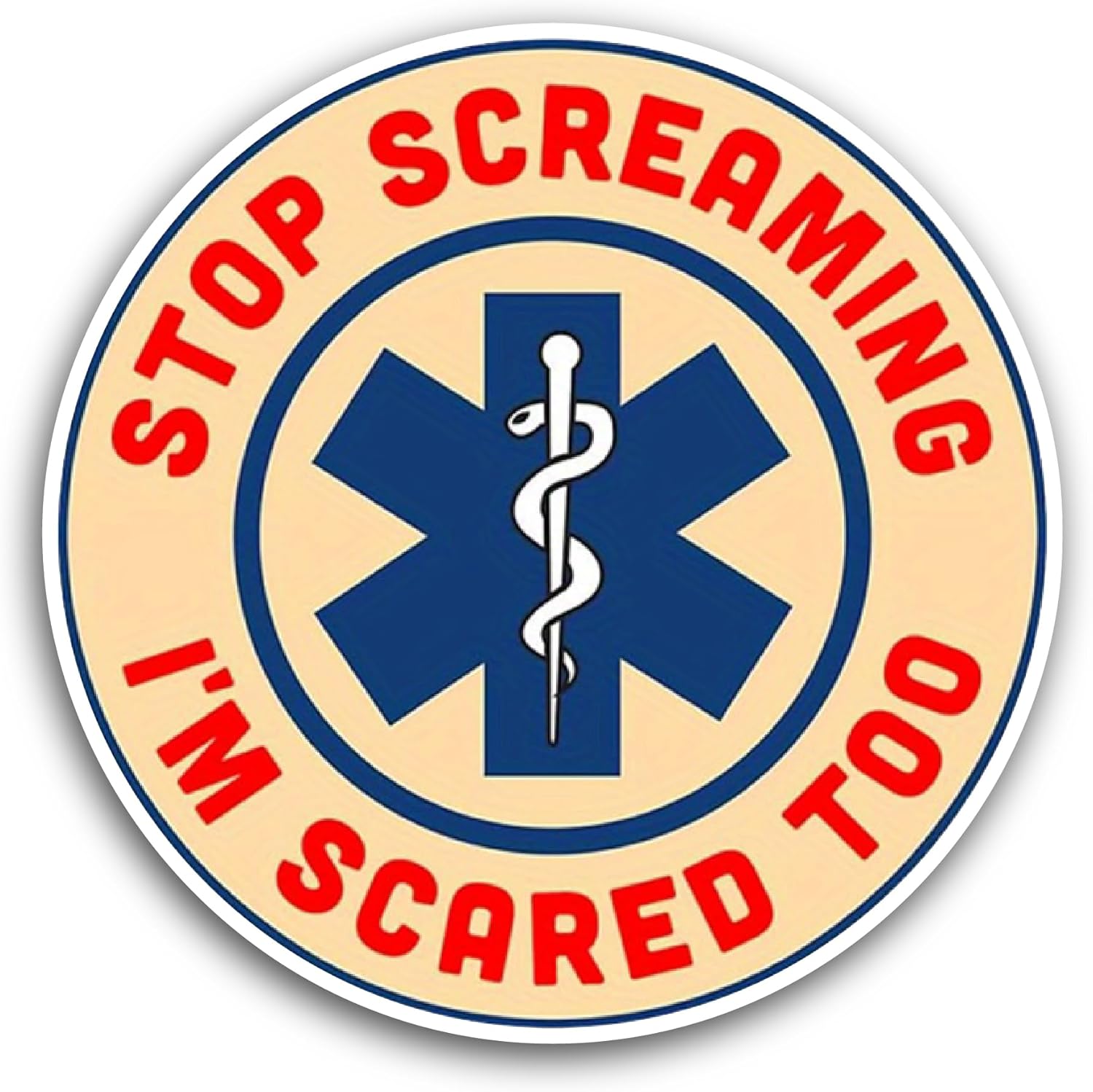 2 (Pieces) 3" and 5" Stop Screaming Sticker, Waterproof Vinyl Decals for Many Purpose Like Cars, Trucks, Laptops, Phones, Windows and More