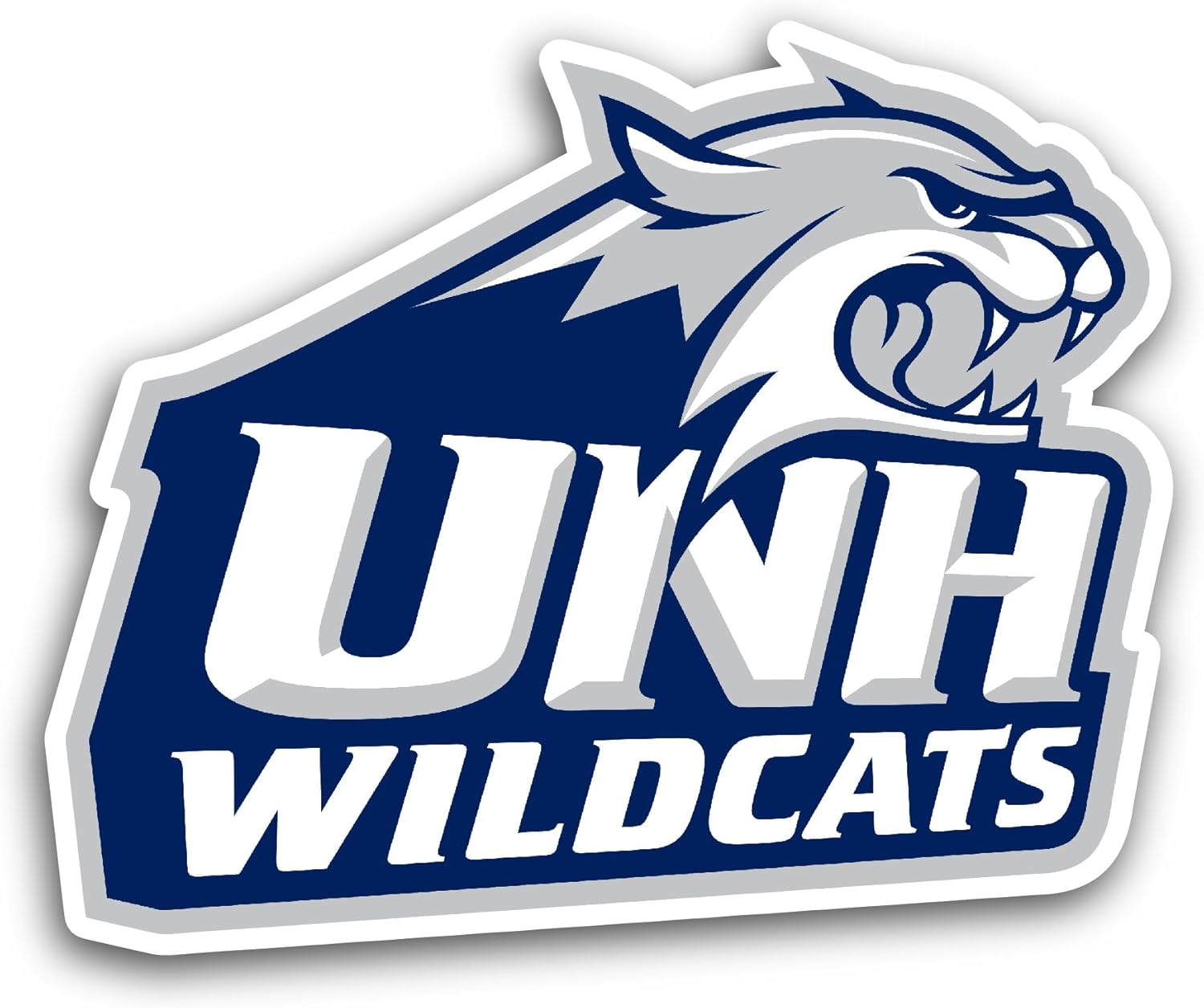 2 (Pieces) 3" and 5" New H@mpshire Wildcats Sticker, Waterproof Vinyl Decals for Many Purpose Like Cars, Trucks, Laptops, Phones, Windows and More