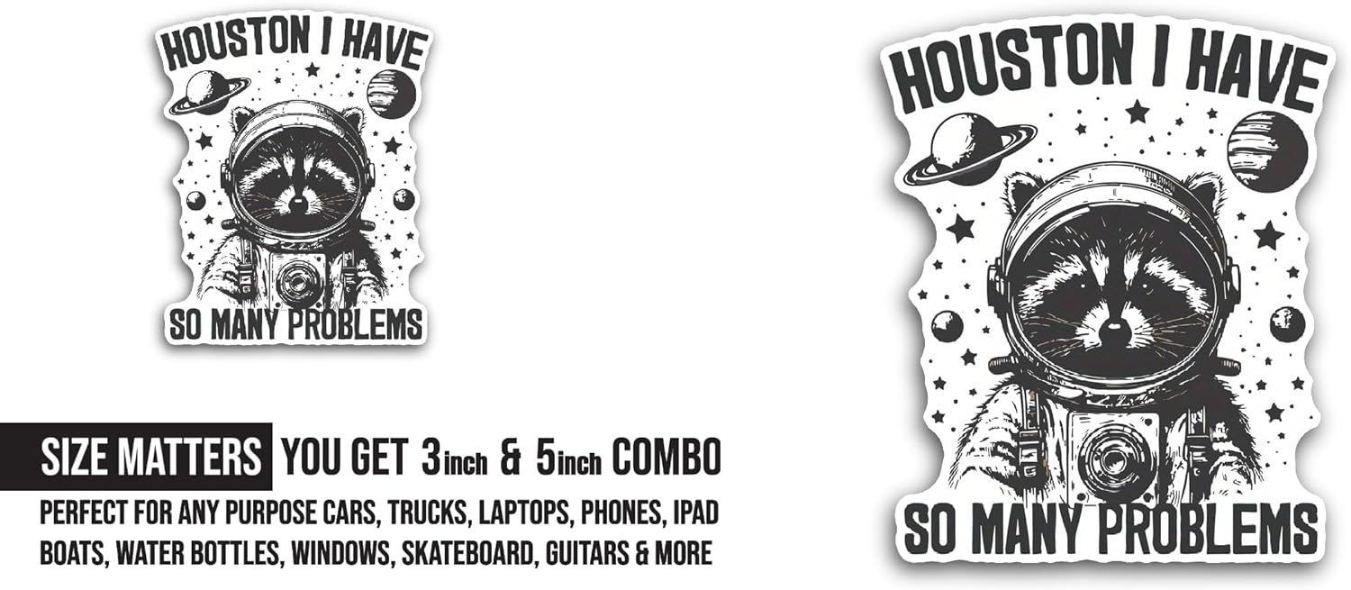 2 (Pieces) 3" and 5" Houston Sticker, Waterproof Vinyl Decals for Many Purpose Like Cars, Trucks, Laptops, Phones, Windows and More