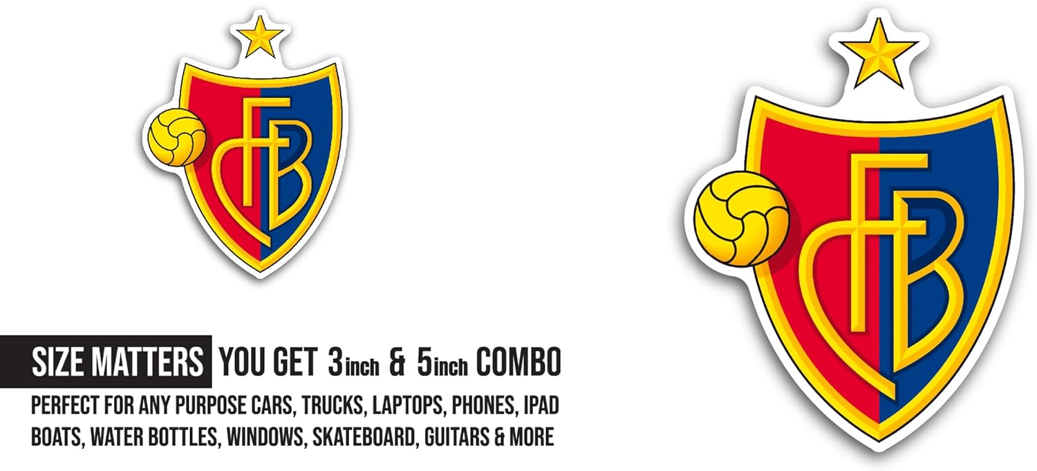 2 (Pieces) 3" and 5" FC B@sel Sticker, Waterproof Vinyl Decals for Many Purpose Like Cars, Trucks, Laptops, Phones, Windows and More