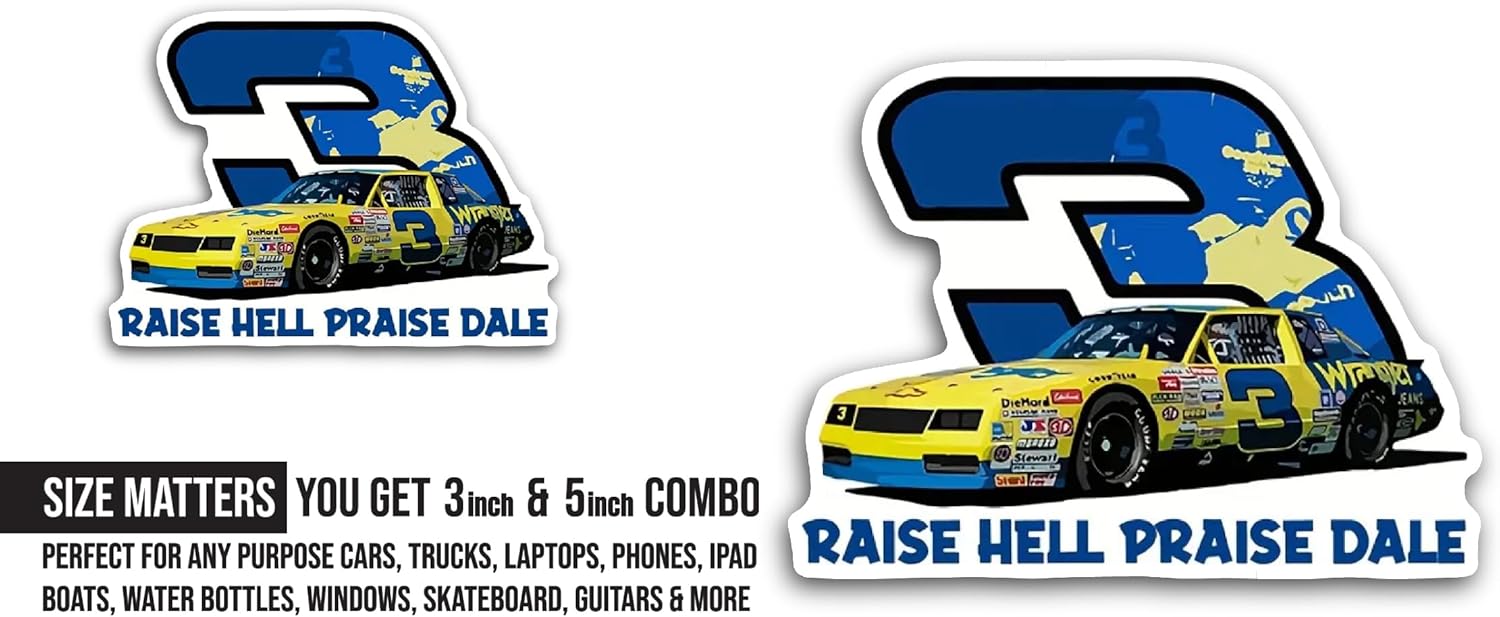 2 (Pieces) 3" and 5" Raise Hell Sticker, Waterproof Vinyl Decals for Many Purpose Like Cars, Trucks, Laptops, Phones, Windows and More