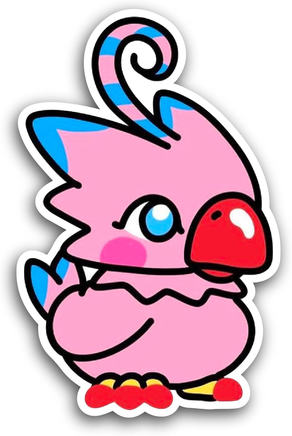 2 (Pieces) 3" and 5" Cartoon Pink Bird Sticker, Waterproof Vinyl Decals for Many Purpose Like Cars, Trucks, Laptops, Phones, Windows and More