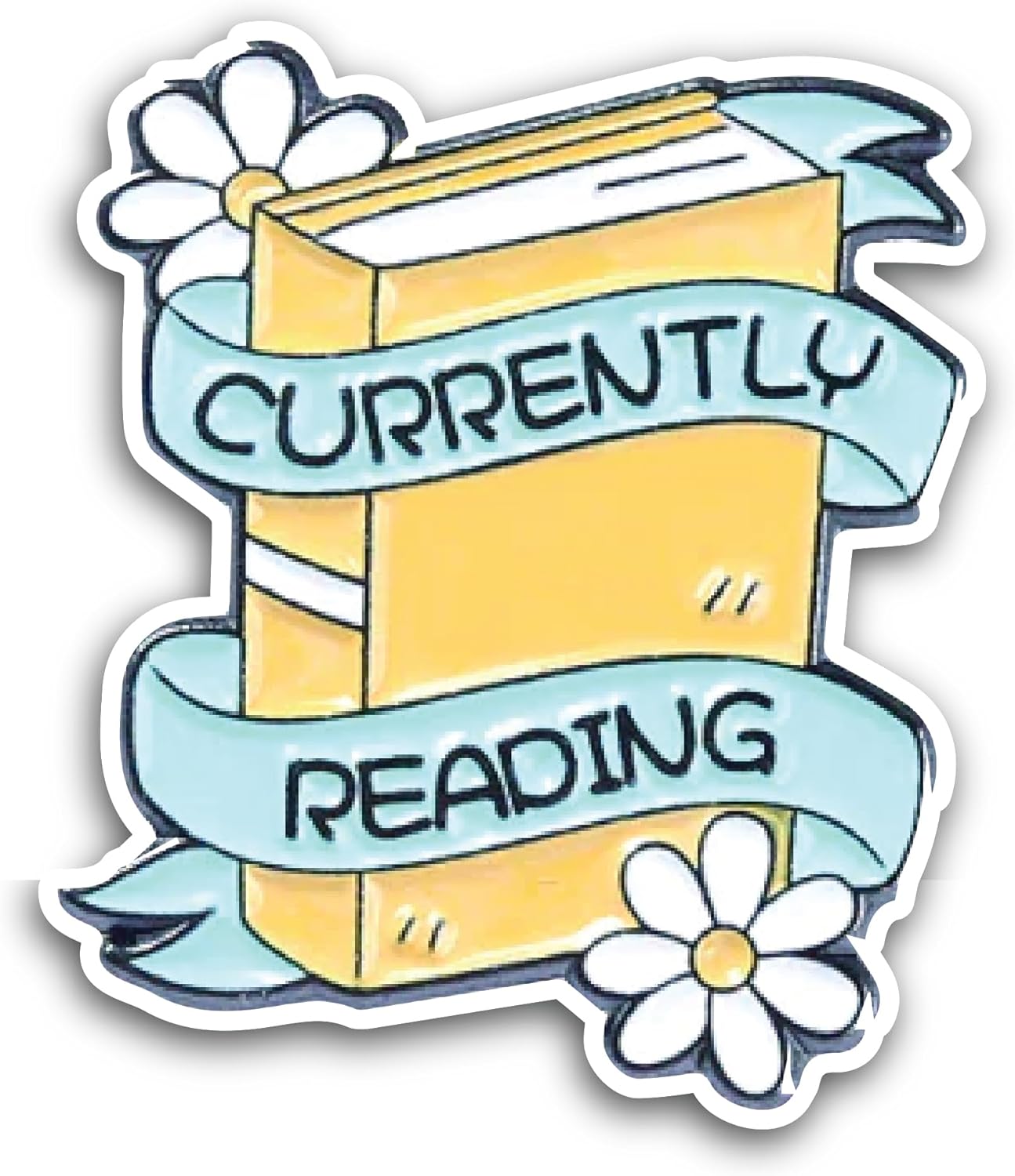 2 (Pieces) 3" and 5" Currently Reading Sticker, Waterproof Vinyl Decals for Many Purpose Like Cars, Trucks, Laptops, Phones, Windows and More