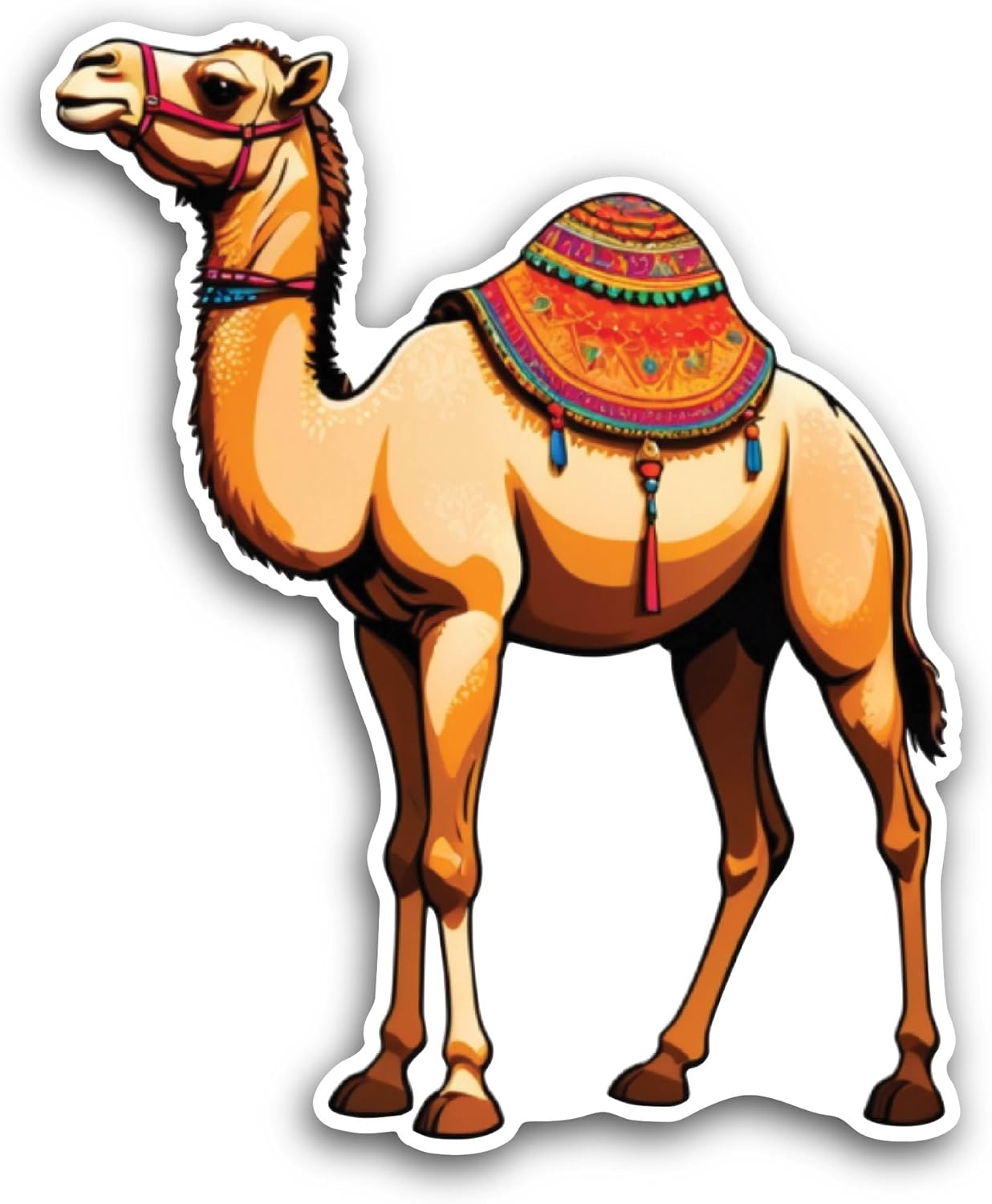 2 (Pieces) 3" and 5" Cartoon Camel Sticker, Waterproof Vinyl Decals for Many Purpose Like Cars, Trucks, Laptops, Phones, Windows and More