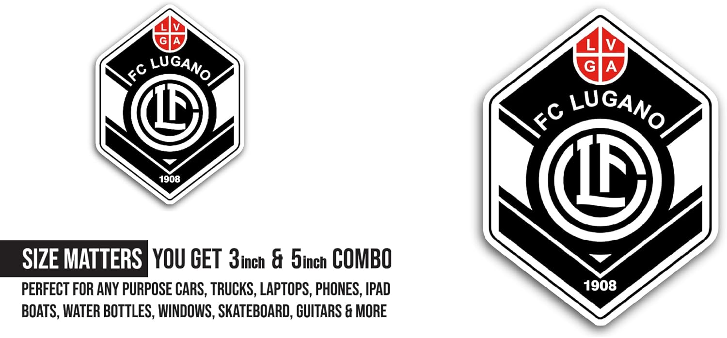 2 (Pieces) 3" and 5" FC Lugan0 Sticker, Waterproof Vinyl Decals for Many Purpose Like Cars, Trucks, Laptops, Phones, Windows and More