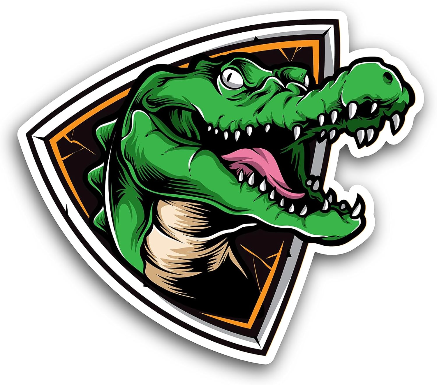 2 (Pieces) 3" and 5" Crocodile Head Sticker, Waterproof Vinyl Decals for Many Purpose Like Cars, Trucks, Laptops, Phones, Windows and More