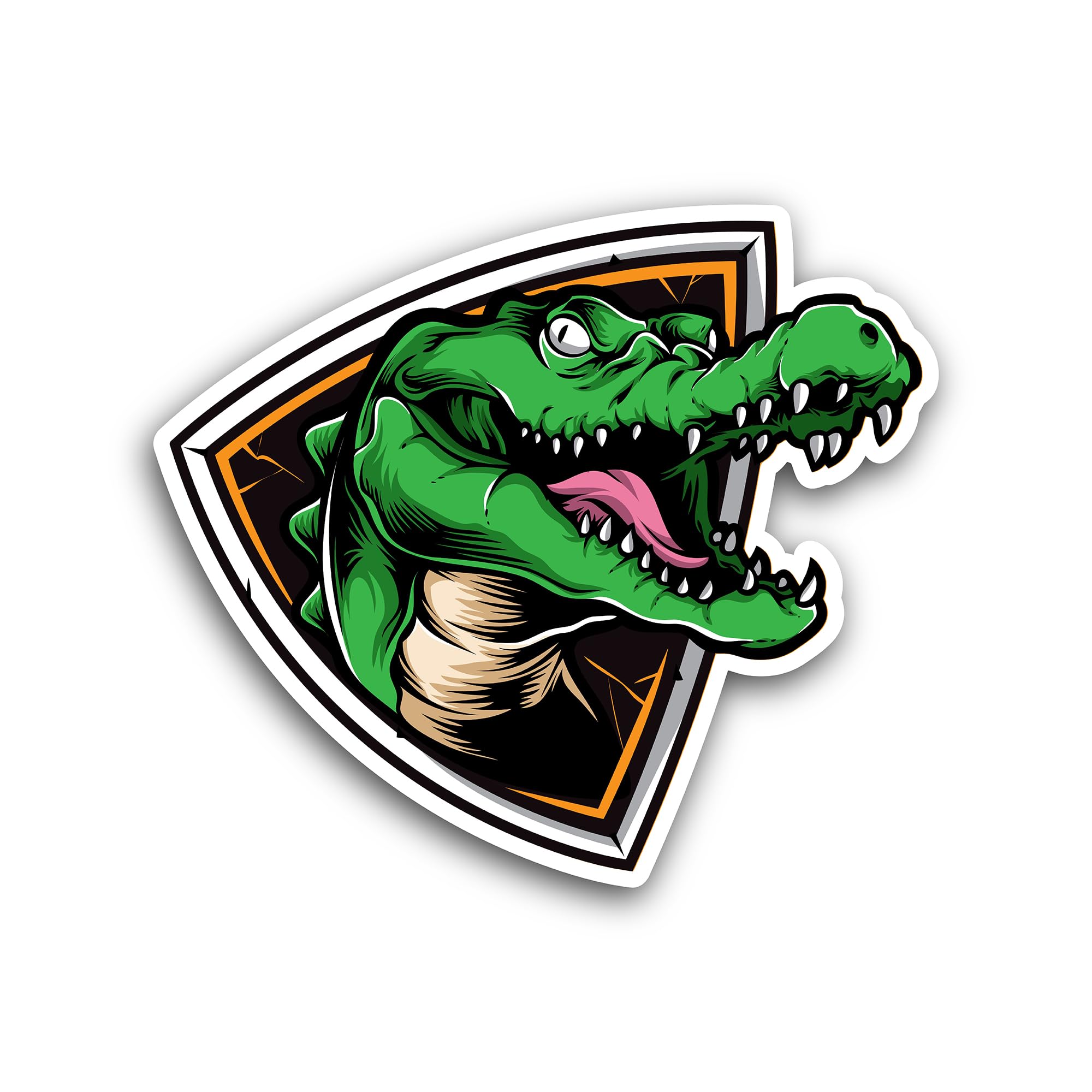 2 (Pieces) 3" and 5" Crocodile Head Sticker, Waterproof Vinyl Decals for Many Purpose Like Cars, Tru