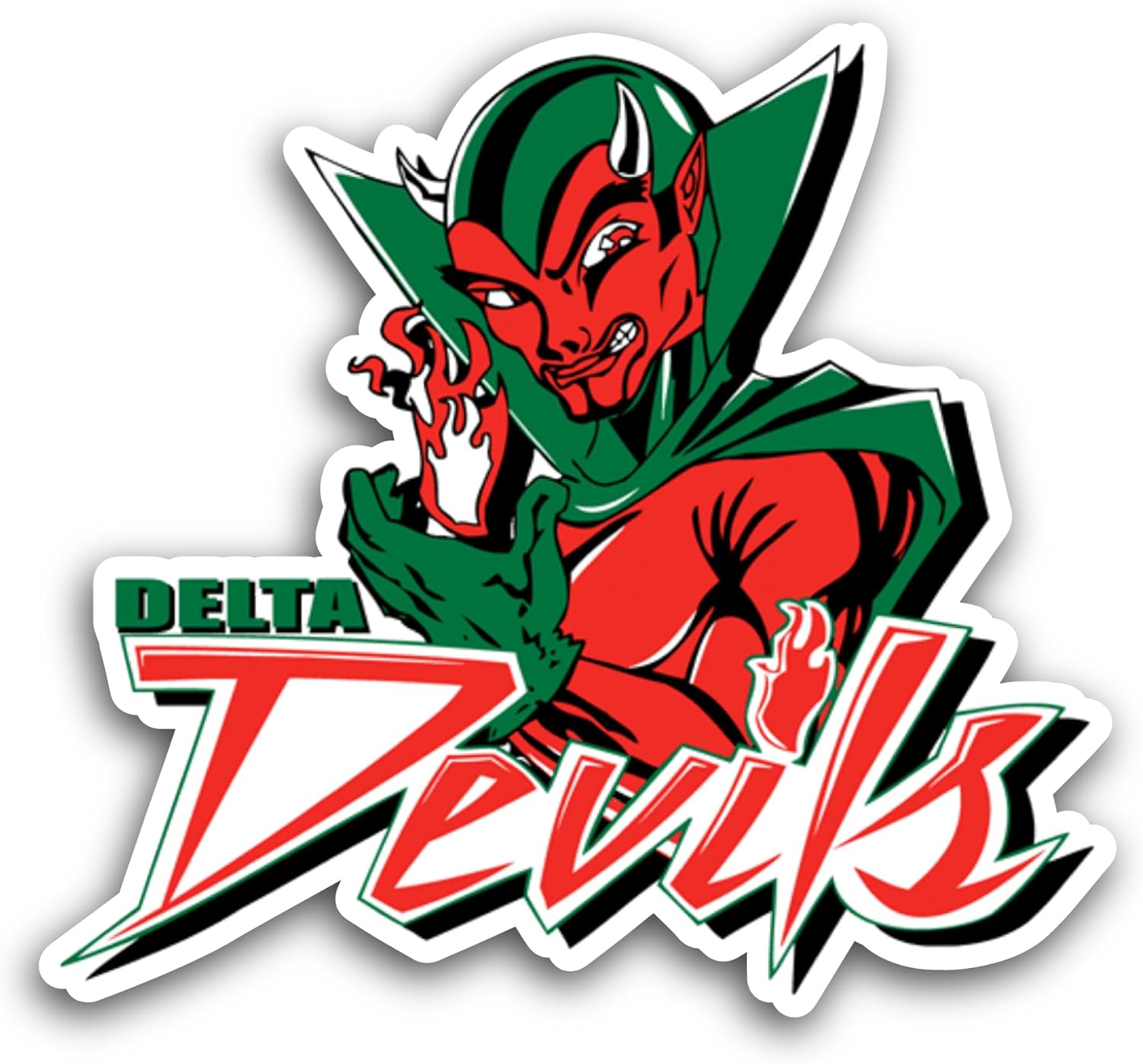 2 (Pieces) 3" and 5" Delta D3vils Sticker, Waterproof Vinyl Decals for Many Purpose Like Cars, Trucks, Laptops, Phones, Windows and More