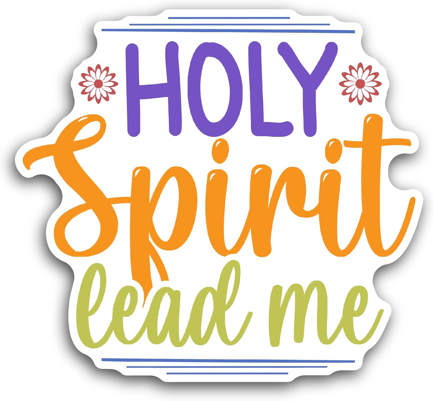 2 (Pieces) 3" and 5" Holy Spirit Sticker, Waterproof Vinyl Decals for Many Purpose Like Cars, Trucks, Laptops, Phones, Windows and More