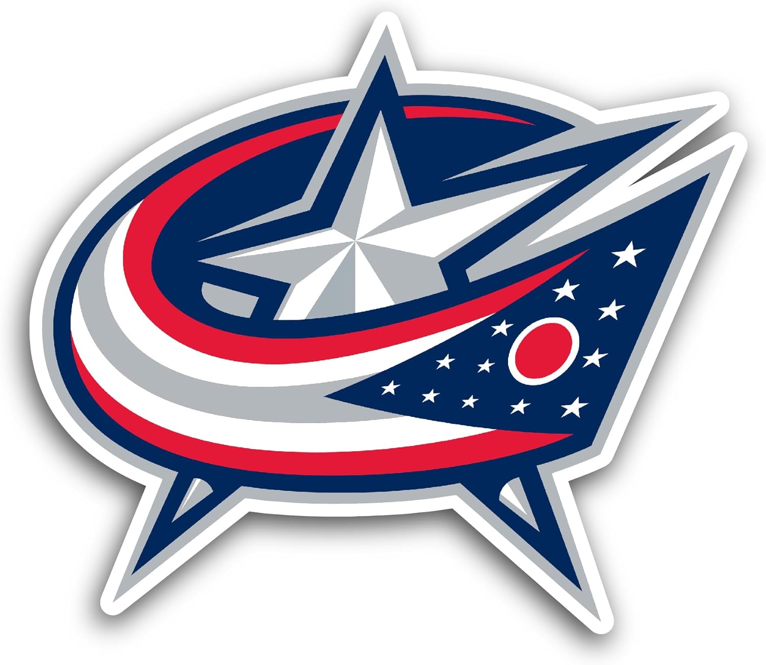 2 (Pieces) 3" and 5" C0lumbus Blue Jackets Sticker, Waterproof Vinyl Decals for Many Purpose Like Cars, Trucks, Laptops, Phones, Windows and More