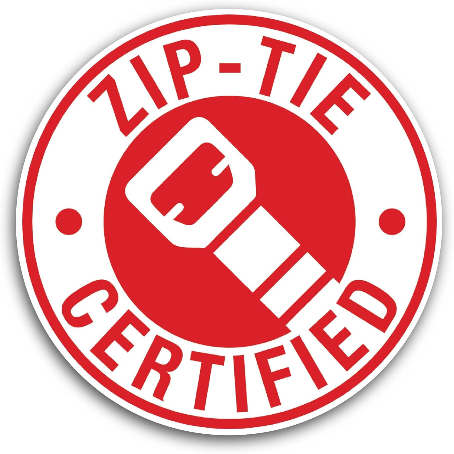 2 (Pieces) 3" and 5" Zip Tie Certified Sticker, Waterproof Vinyl Decals for Many Purpose Like Cars, Trucks, Laptops, Phones, Windows and More