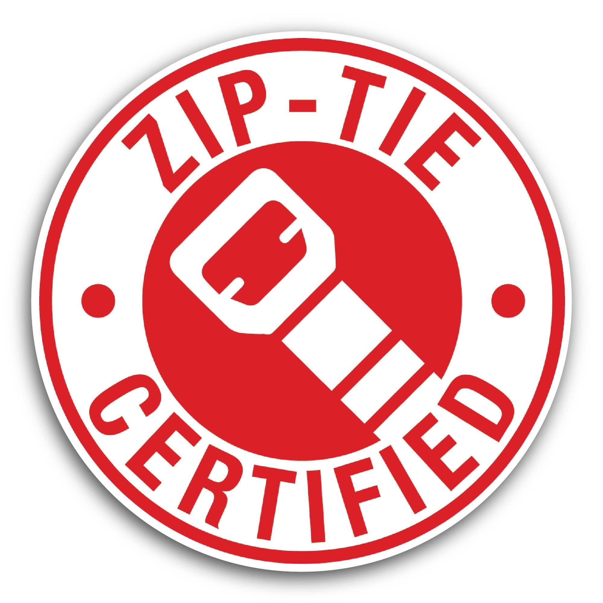 2 (Pieces) 3" and 5" Zip Tie Certified Sticker, Waterproof Vinyl Decals for Many Purpose Like Cars, 