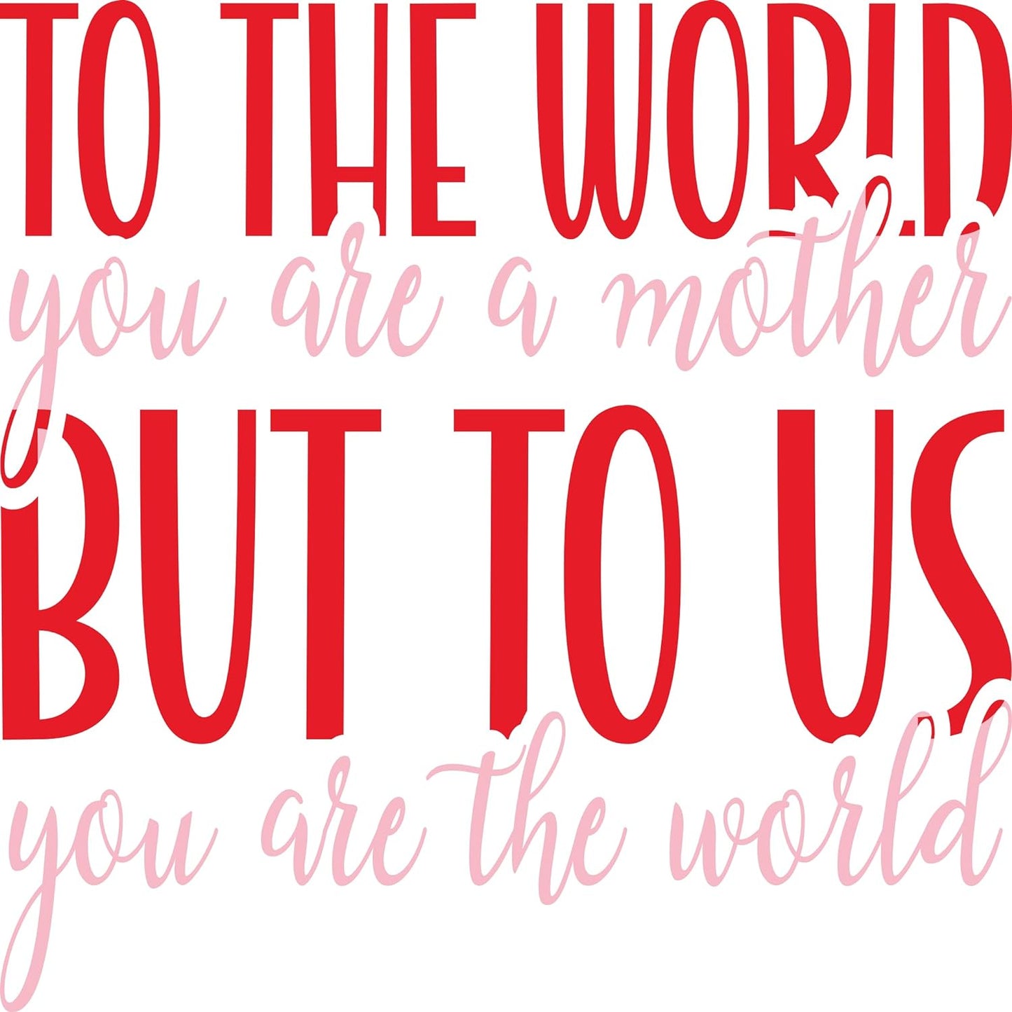 Inspirational Quote "to The Worlld You are A Mother But to Us You are The World" Motivational Sticker Vinyl Decal Motivation Stickers- 5" Vinyl Sticker Waterproof