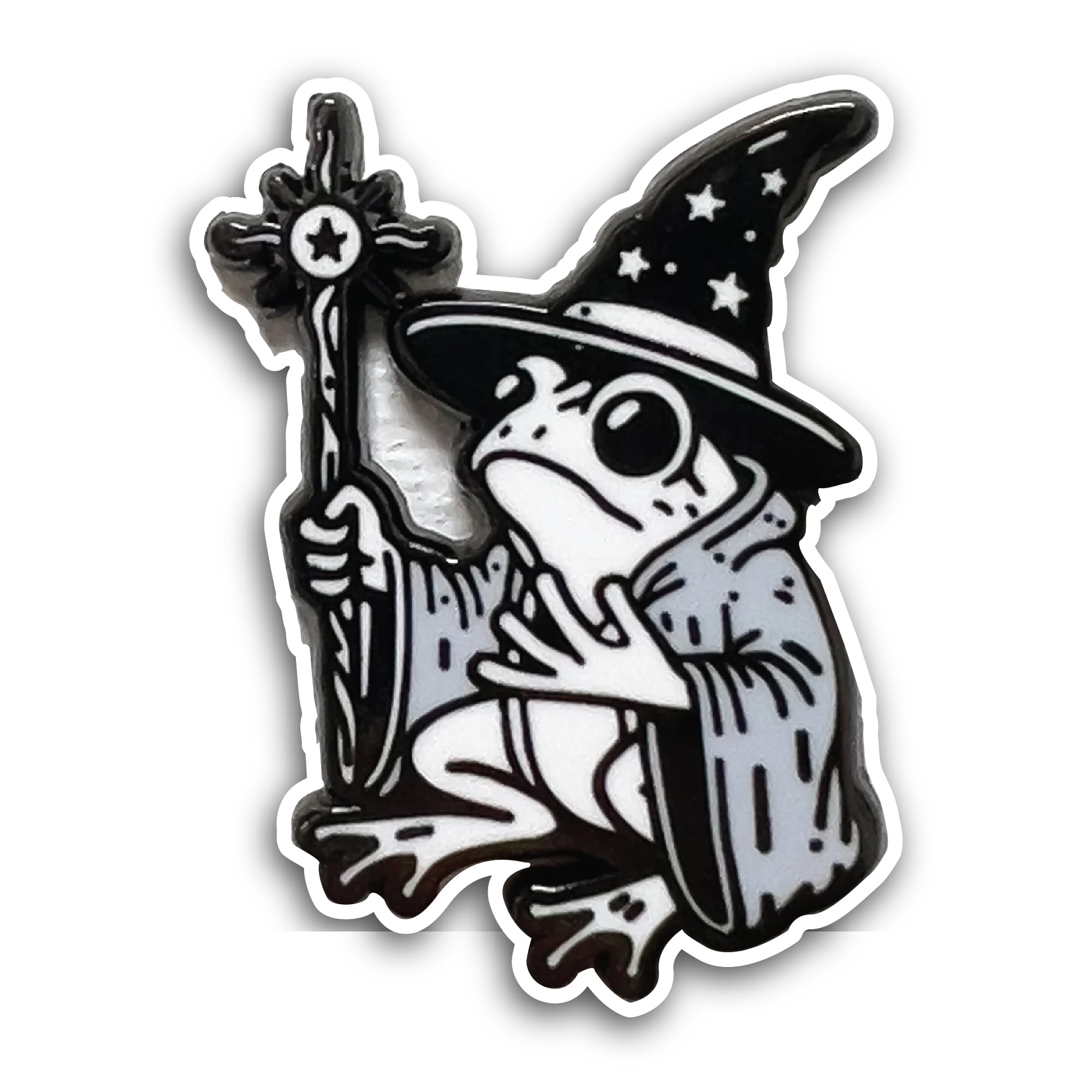 2 (Pieces) 3" and 5" Frog Wearing Witch Hat Sticker, Waterproof Vinyl Decals for Many Purpose Like C