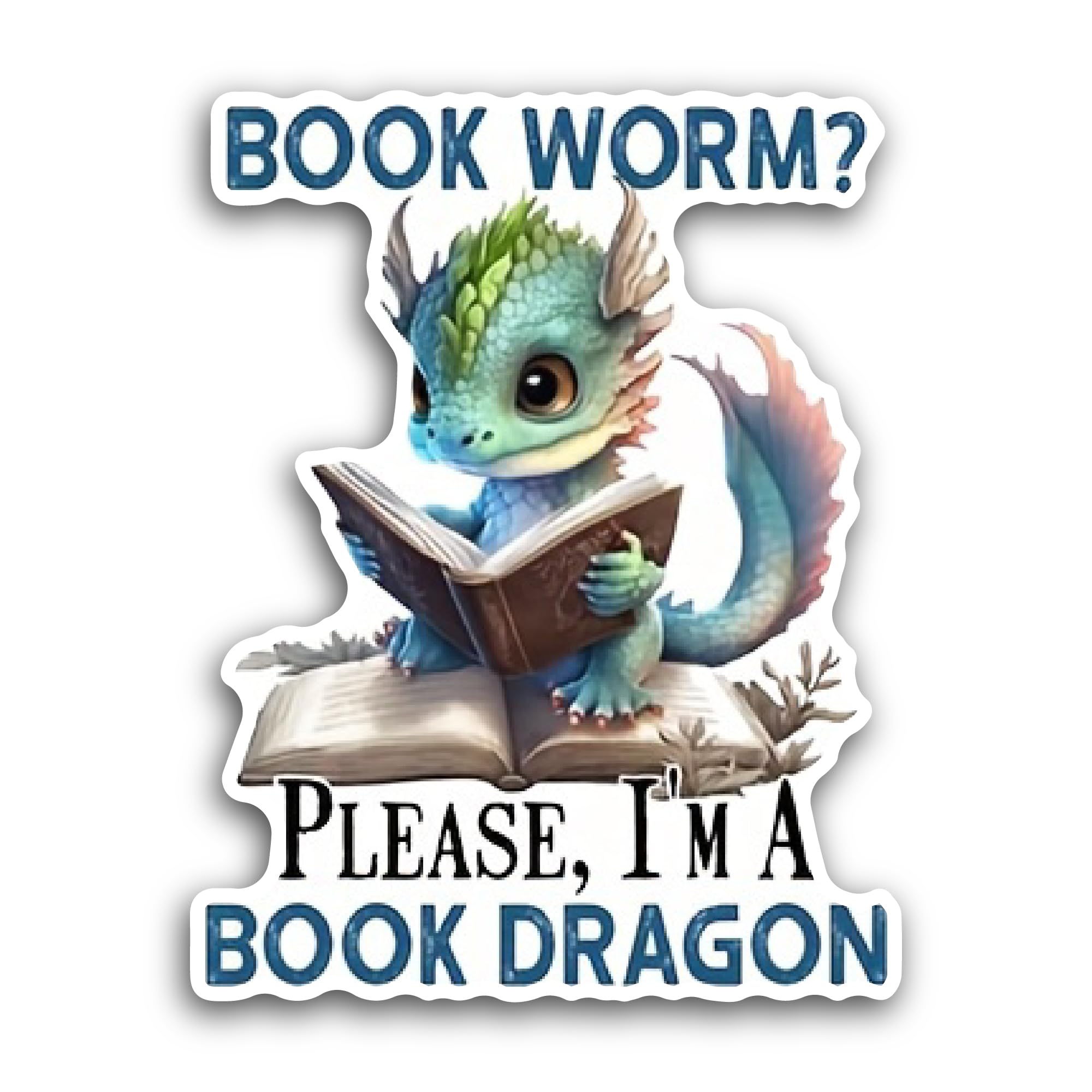 2 (Pieces) 3" and 5" Bookworm Sticker, Waterproof Vinyl Decals for Many Purpose Like Cars, Trucks, L