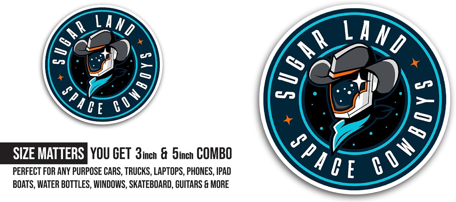 2 (Pieces) 3" and 5" Sug@r L@nd Logo Sticker, Waterproof Vinyl Decals for Many Purpose Like Cars, Trucks, Laptops, Phones, Windows and More