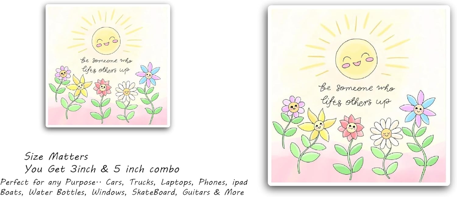 2 (Pieces) 3" and 5" Be Someone Who Lifts Others Up Text Sticker, Waterproof Vinyl Decals for Many Purpose Like Cars, Trucks, Laptops, Phones, Windows and More