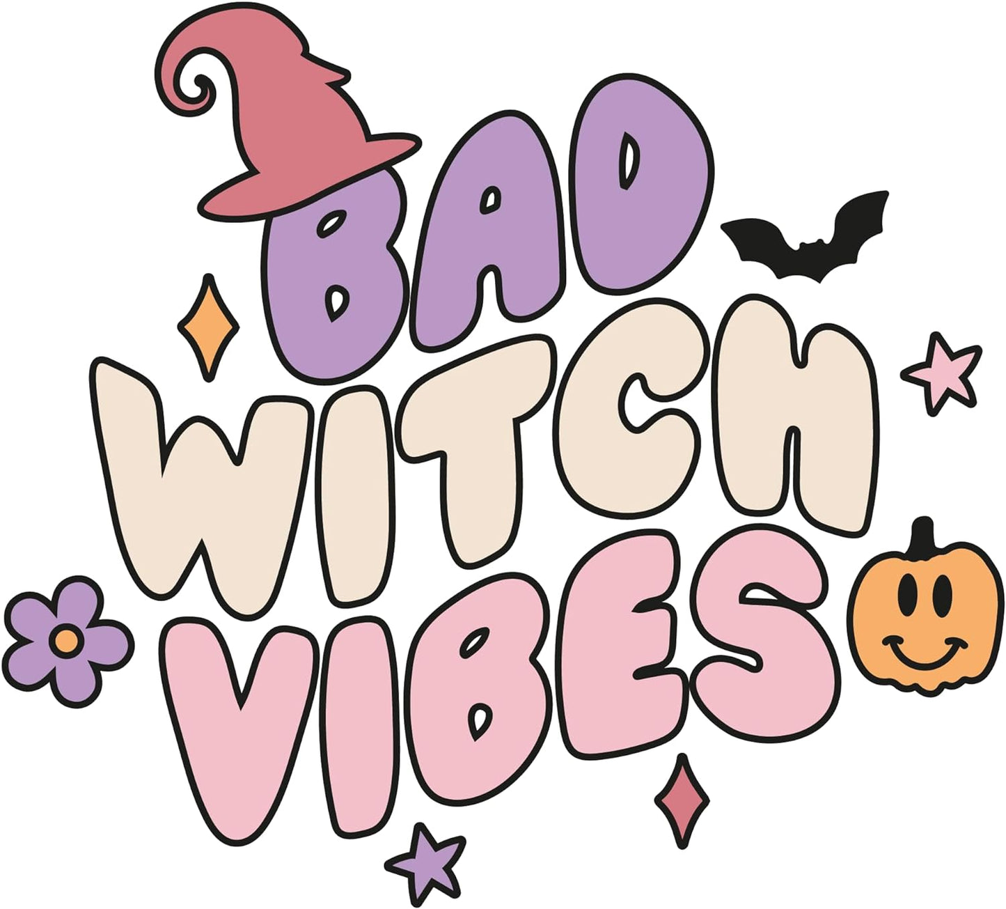 Inspirational Quote Bad Witch Vibes Motivational Sticker Vinyl Decal Motivation Stickers- 5" Vinyl Sticker Waterproof