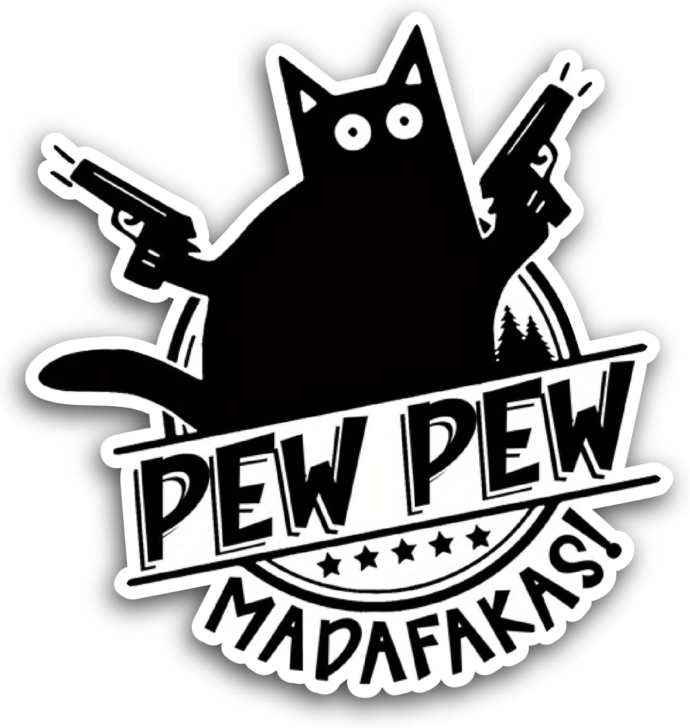 2 (Pieces) 3" and 5" Pew Pew Madafakas Sticker, Waterproof Vinyl Decals for Many Purpose Like Cars, Trucks, Laptops, Phones, Windows and More