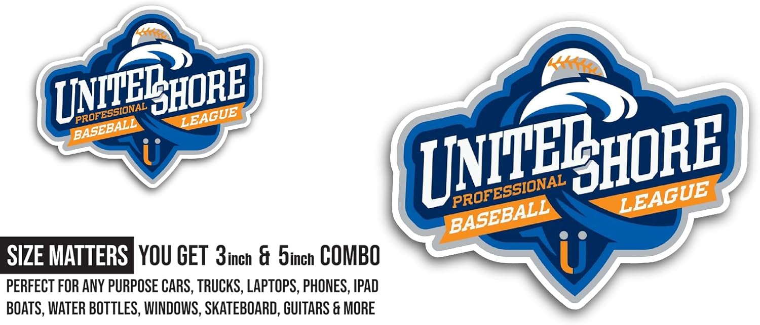2 (Pieces) 3" and 5" United Sh0re Sticker, Waterproof Vinyl Decals for Many Purpose Like Cars, Trucks, Laptops, Phones, Windows and More