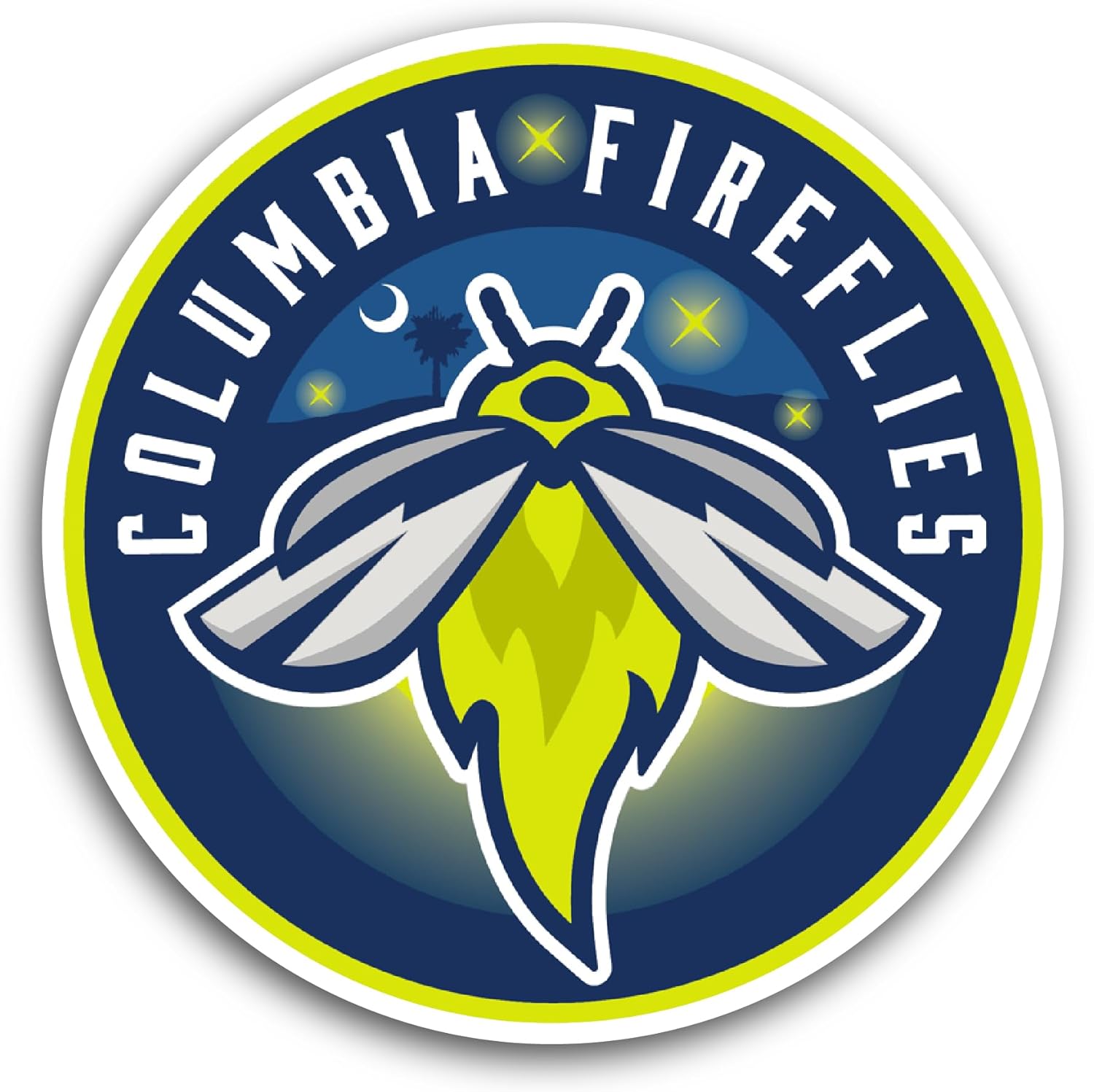 2 (Pieces) 3" and 5" C0lumbia Fireflies Sticker, Waterproof Vinyl Decals for Many Purpose Like Cars, Trucks, Laptops, Phones, Windows and More