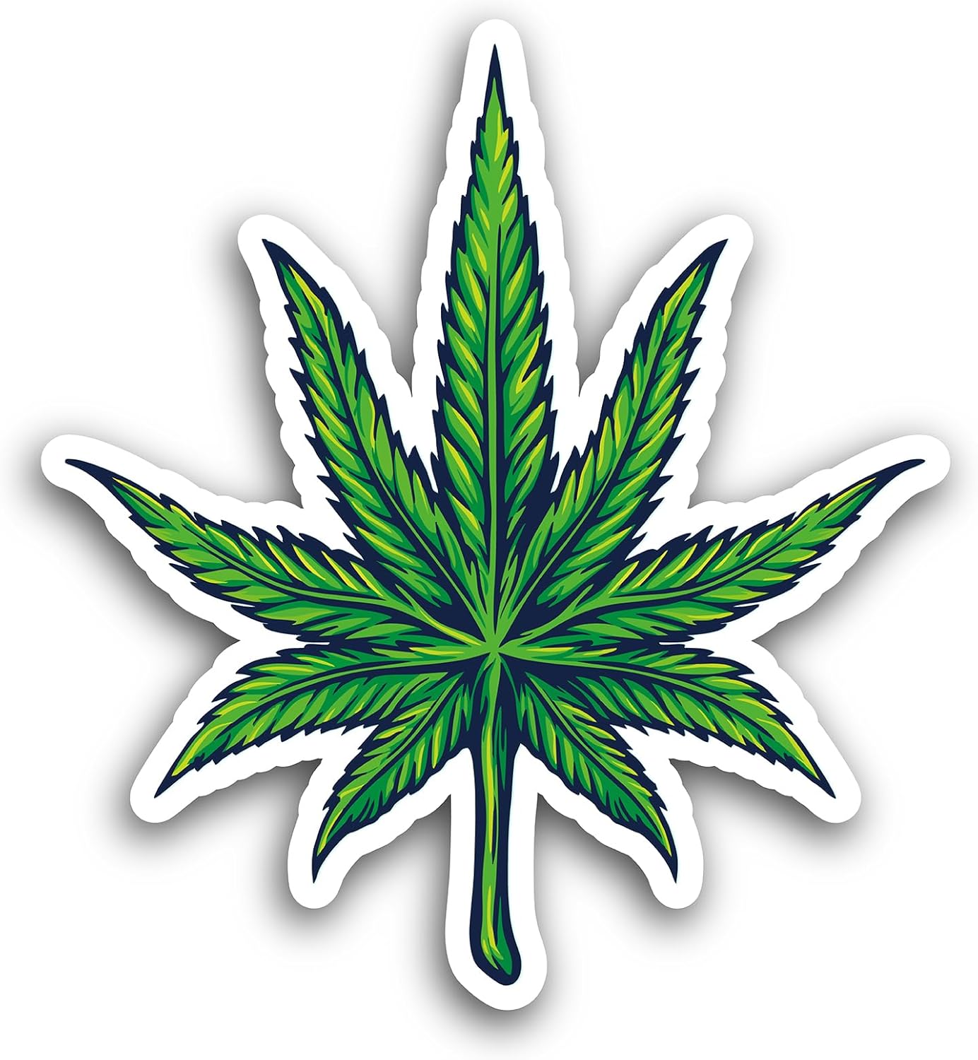 2 (Pieces) 3" and 5" Green Leaf Sticker, Waterproof Vinyl Decals for Many Purpose Like Cars, Trucks, Laptops, Phones, Windows and More