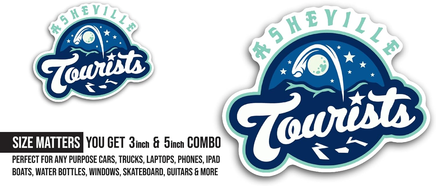 2 (Pieces) 3" and 5" Asheville T0urists Sticker, Waterproof Vinyl Decals for Many Purpose Like Cars, Trucks, Laptops, Phones, Windows and More