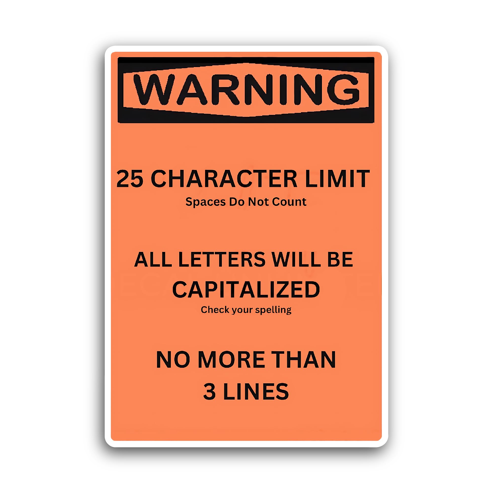 2 (Pieces) 3" and 5" Custom Warning Sign Sticker, Waterproof Vinyl Decals for Many Purpose Like Cars