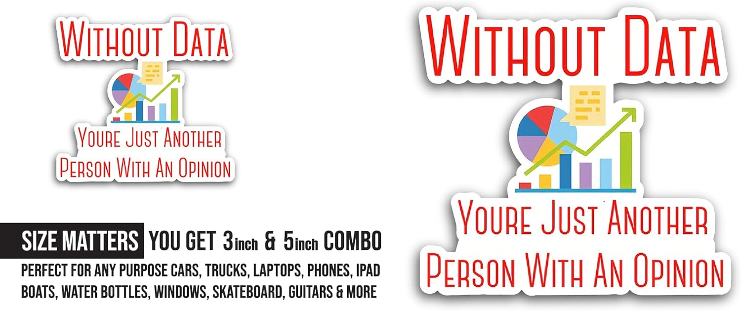 2 (Pieces) 3" and 5" Without Data Sticker, Waterproof Vinyl Decals for Many Purpose Like Cars, Trucks, Laptops, Phones, Windows and More