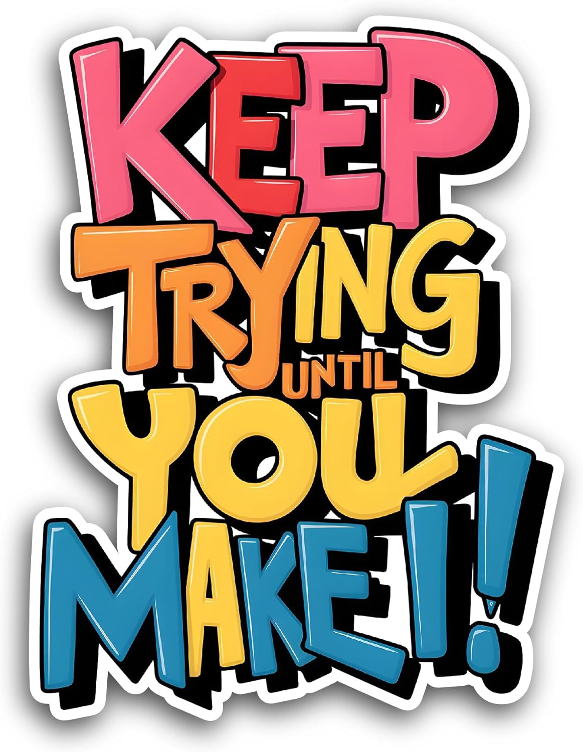 2 (Pieces) 3" and 5" Colorful Text Sticker, Waterproof Vinyl Decals for Many Purpose Like Cars, Trucks, Laptops, Phones, Windows and More