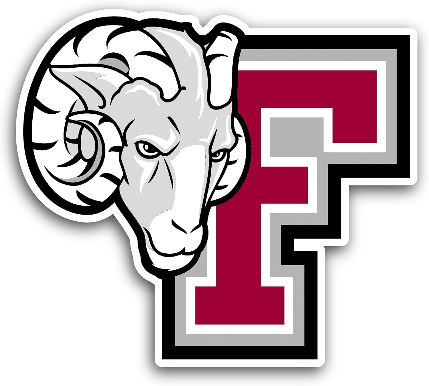 2 (Pieces) 3" and 5" F0rdham Rams Sticker, Waterproof Vinyl Decals for Many Purpose Like Cars, Trucks, Laptops, Phones, Windows and More