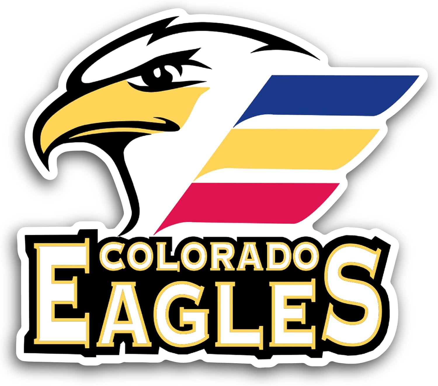 2 (Pieces) 3" and 5" Colorad0 Eagles Sticker, Waterproof Vinyl Decals for Many Purpose Like Cars, Trucks, Laptops, Phones, Windows and More