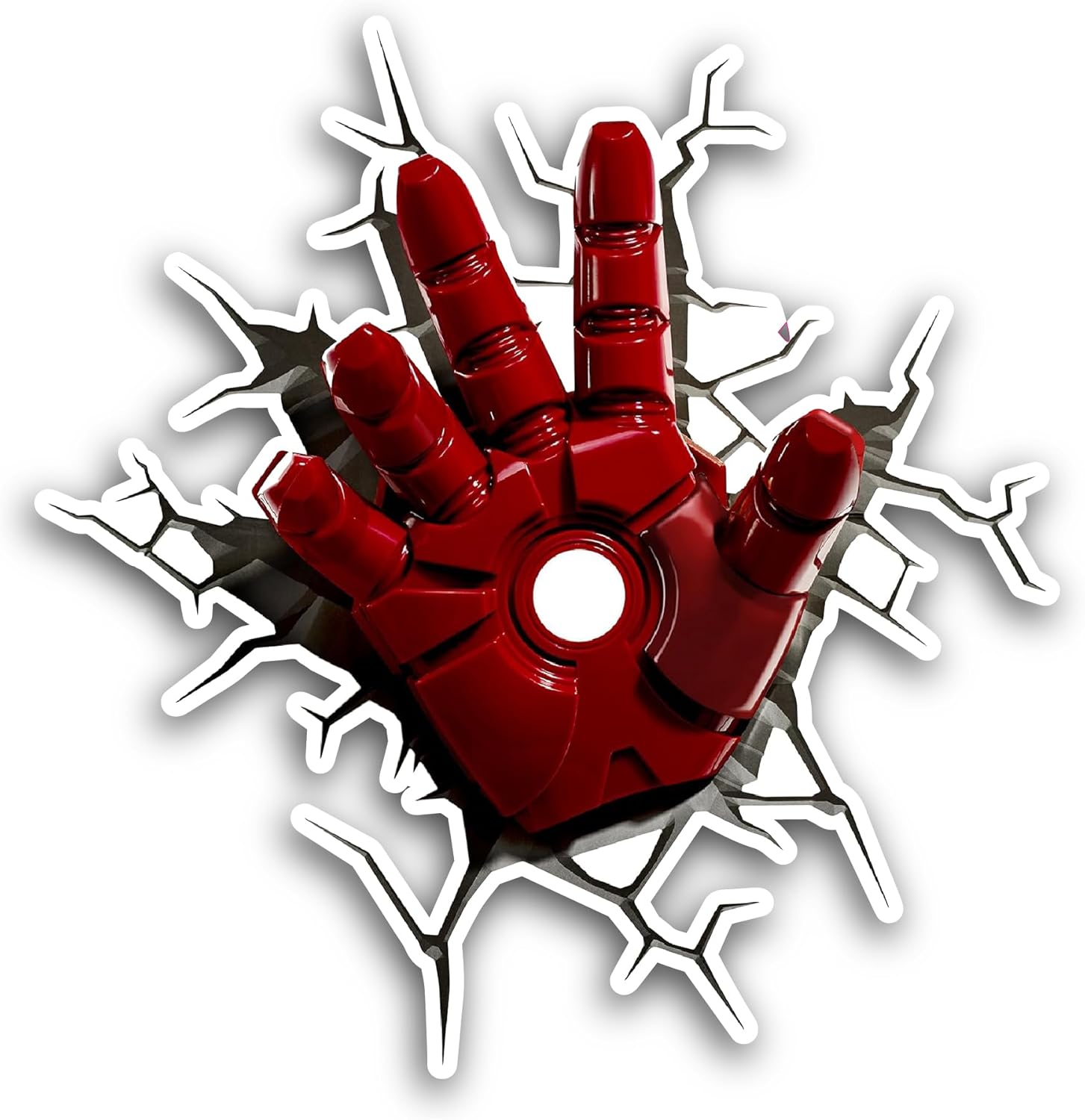 2 (Pieces) 3" and 5" Red Iron Hand Sticker, Waterproof Vinyl Decals for Many Purpose Like Cars, Trucks, Laptops, Phones, Windows and More
