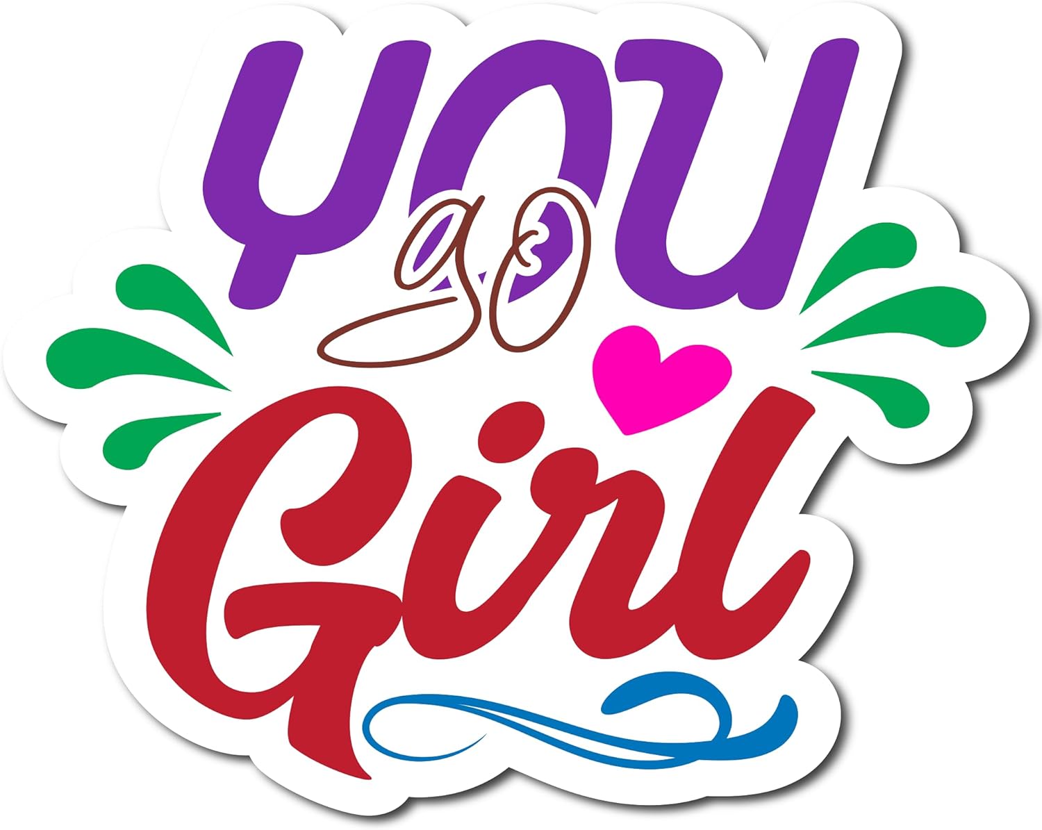 Inspirational Quote "You Go Girl Icon" Motivational Sticker Vinyl Decal Motivation Stickers- 5" Vinyl Sticker Waterproof