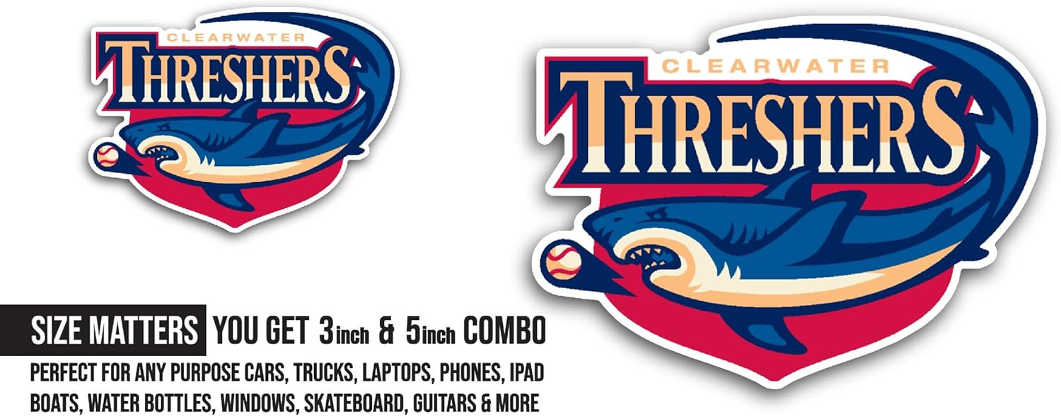 2 (Pieces) 3" and 5" Cl3arwater Threshers Sticker, Waterproof Vinyl Decals for Many Purpose Like Cars, Trucks, Laptops, Phones, Windows and More