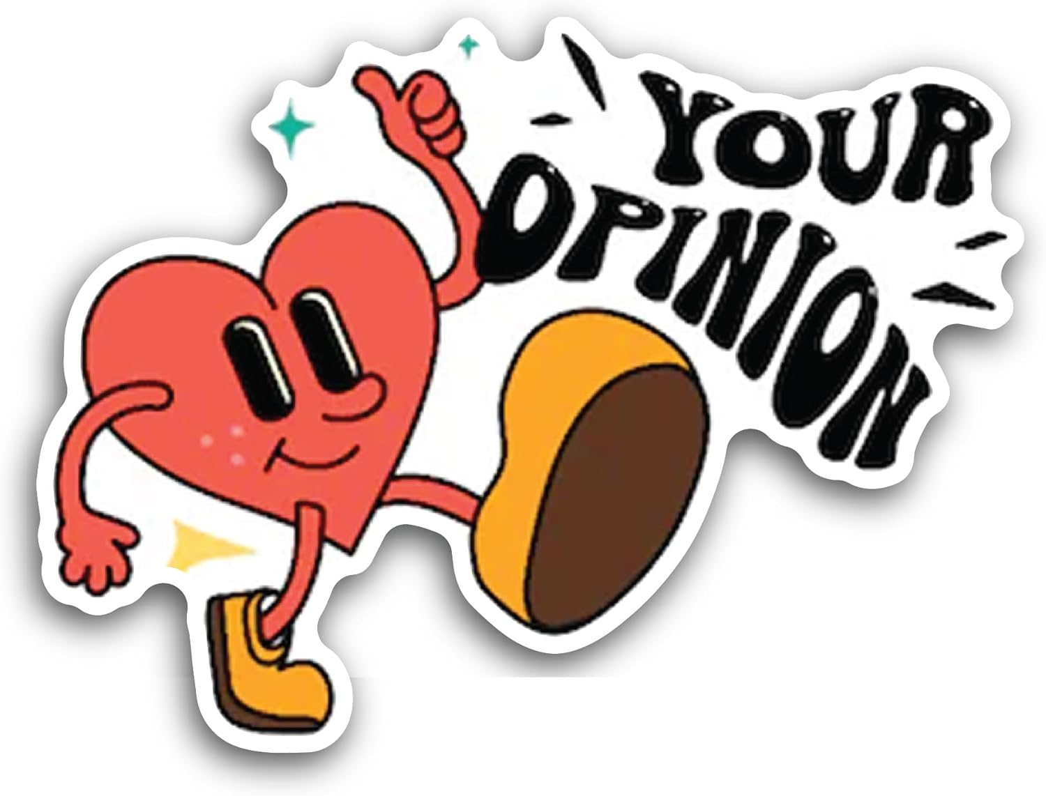2 (Pieces) 3" and 5" Your Opinion Sticker, Waterproof Vinyl Decals for Many Purpose Like Cars, Trucks, Laptops, Phones, Windows and More