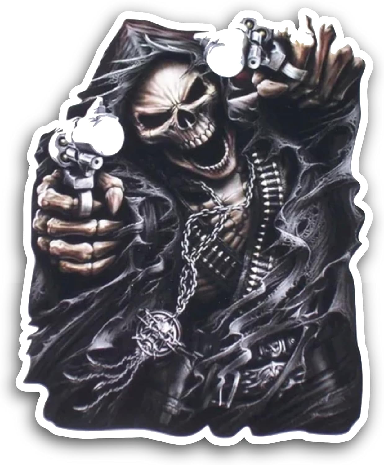 2 (Pieces) 3" and 5" Assassin Grim Reaper Sticker, Waterproof Vinyl Decals for Many Purpose Like Cars, Trucks, Laptops, Phones, Windows and More