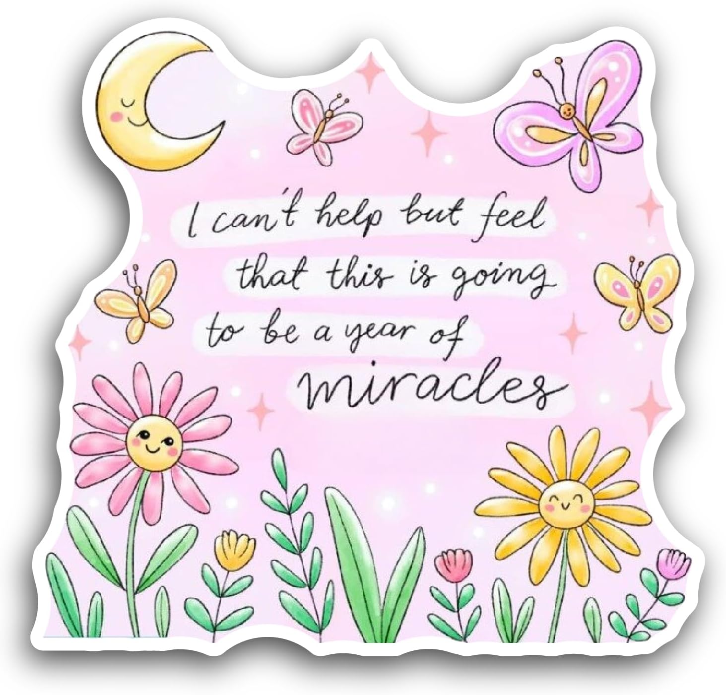 2 (Pieces) 3" and 5" Flowers and Butterflies Sticker, Waterproof Vinyl Decals for Many Purpose Like Cars, Trucks, Laptops, Phones, Windows and More