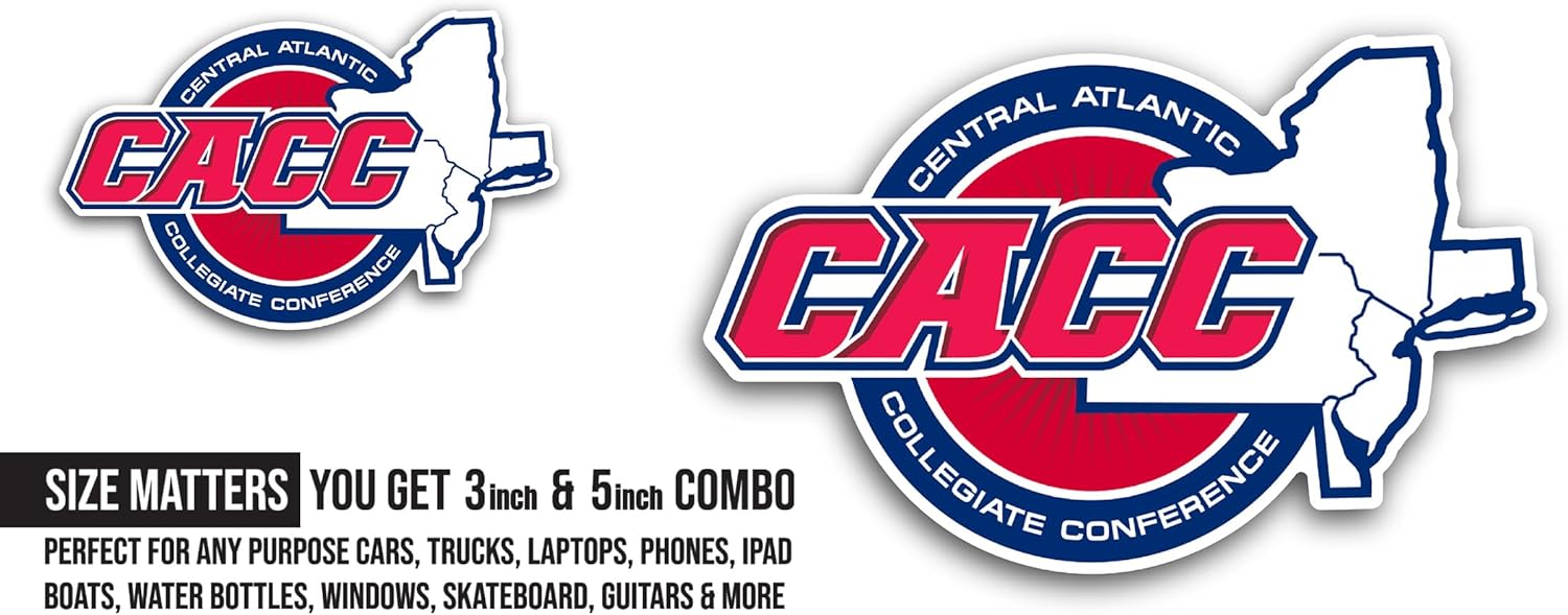 2 (Pieces) 3" and 5" Central Atlantic C0llegiate C0nference Sticker, Waterproof Vinyl Decals for Many Purpose Like Cars, Trucks, Laptops, Phones, Windows and More