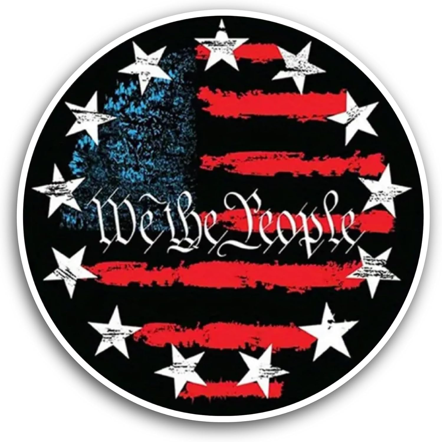 2 (Pieces) 3" and 5" We The People Sticker, Waterproof Vinyl Decals for Many Purpose Like Cars, Trucks, Laptops, Phones, Windows and More