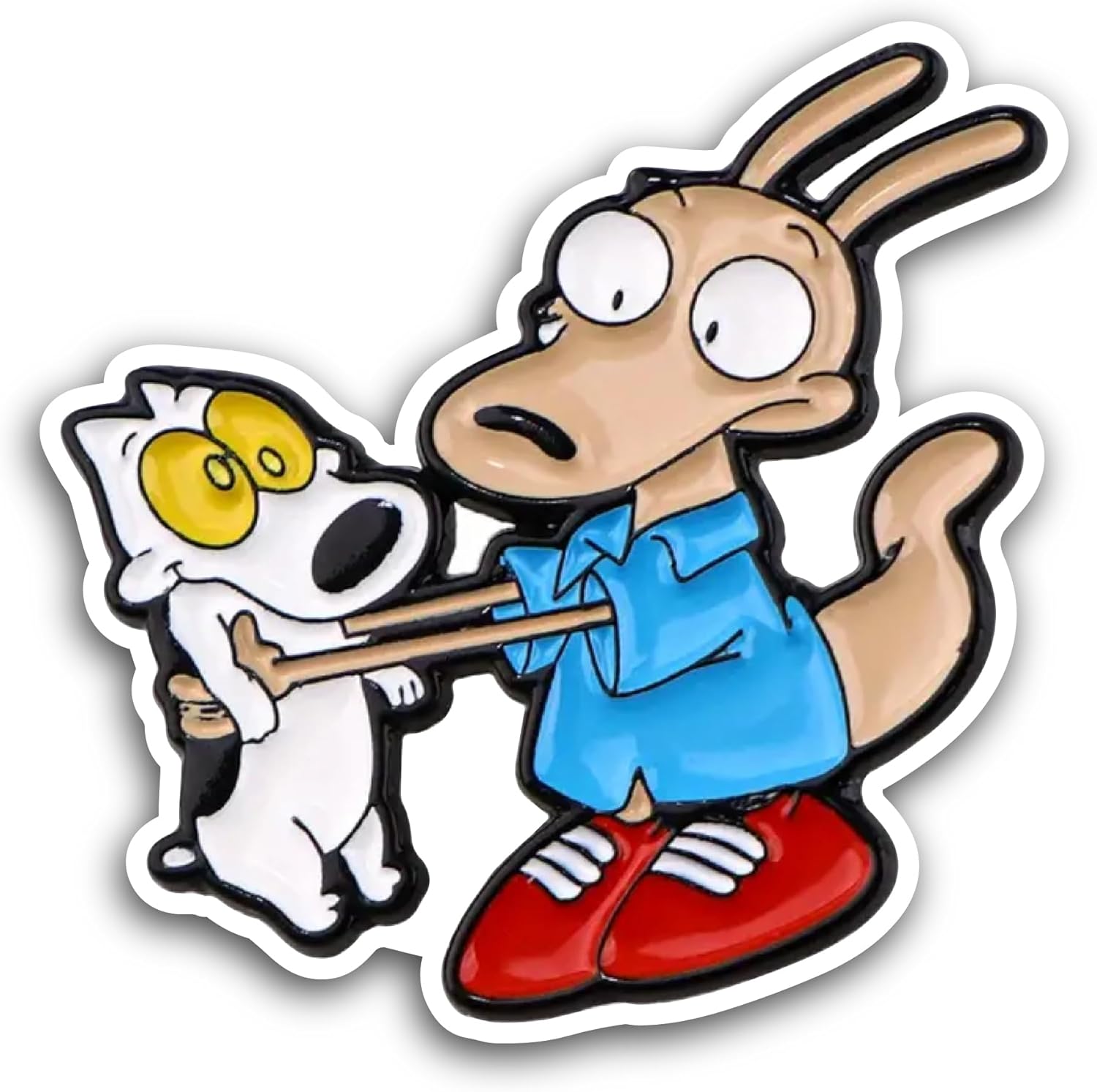 2 (Pieces) 3" and 5" Cartoon Character with Dog Sticker, Waterproof Vinyl Decals for Many Purpose Like Cars, Trucks, Laptops, Phones, Windows and More