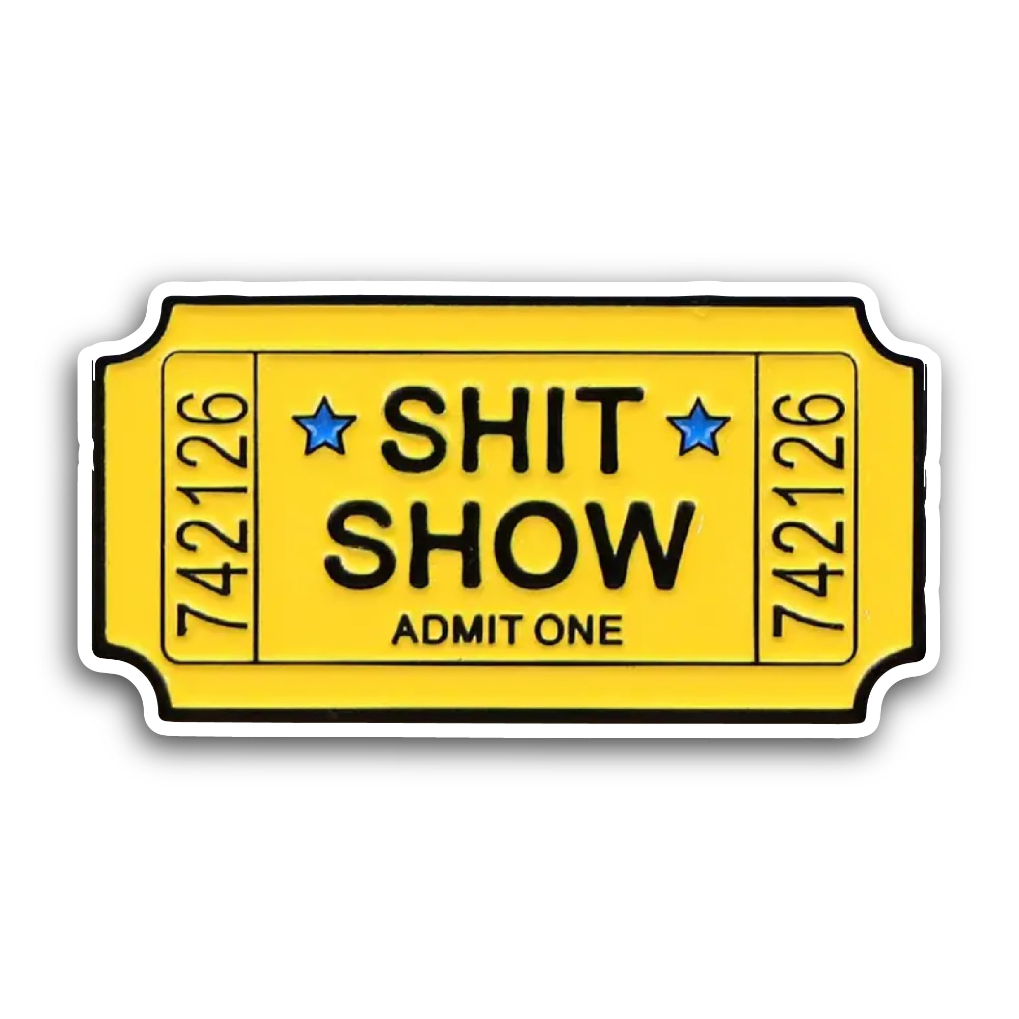 2 (Pieces) 3" and 5" Shit Show Admit One Sticker, Waterproof Vinyl Decals for Many Purpose Like Cars