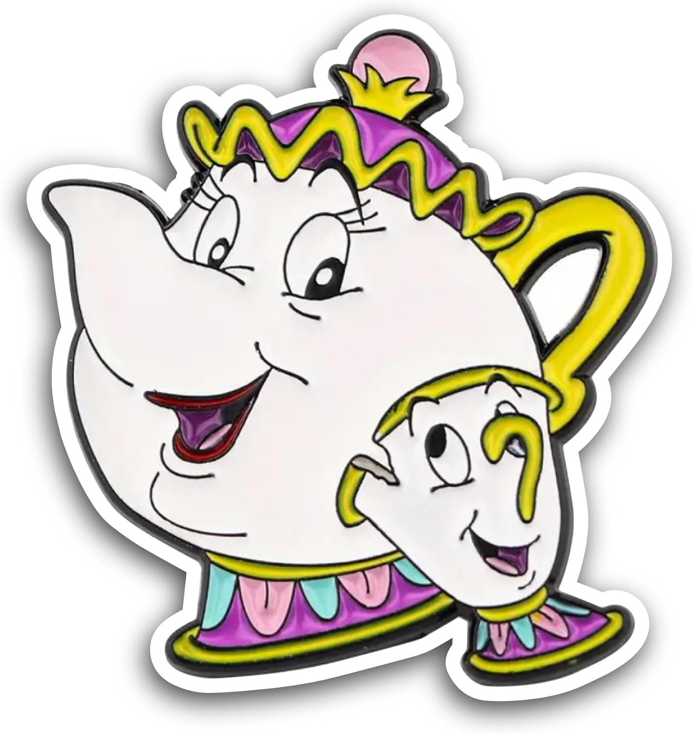 2 (Pieces) 3" and 5" Tea Pot and Mug with Faces Sticker, Waterproof Vinyl Decals for Many Purpose Like Cars, Trucks, Laptops, Phones, Windows and More