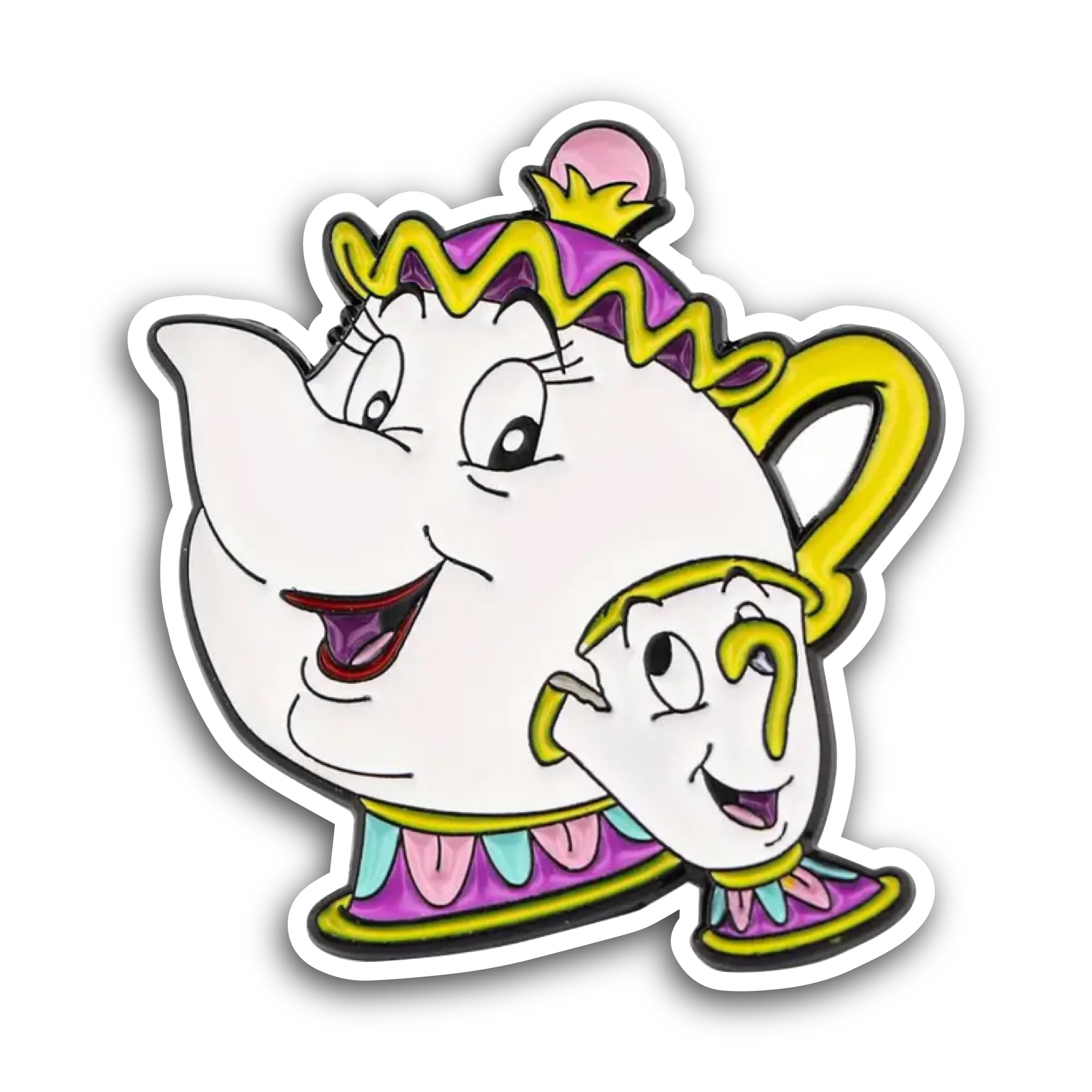 2 (Pieces) 3" and 5" Tea Pot and Mug with Faces Sticker, Waterproof Vinyl Decals for Many Purpose Li