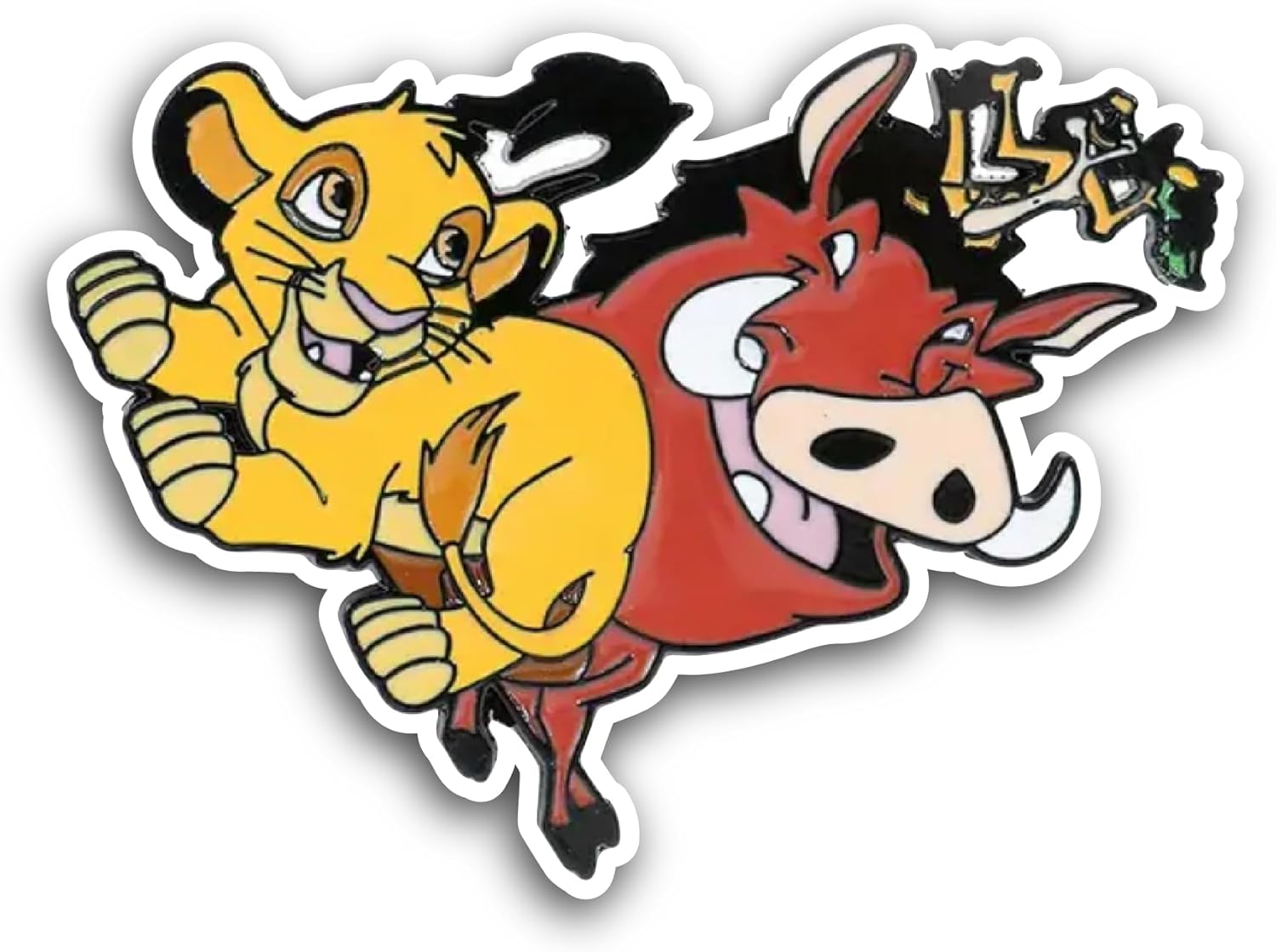 2 (Pieces) 3" and 5" Lion Cub with Wildboar Sticker, Waterproof Vinyl Decals for Many Purpose Like Cars, Trucks, Laptops, Phones, Windows and More