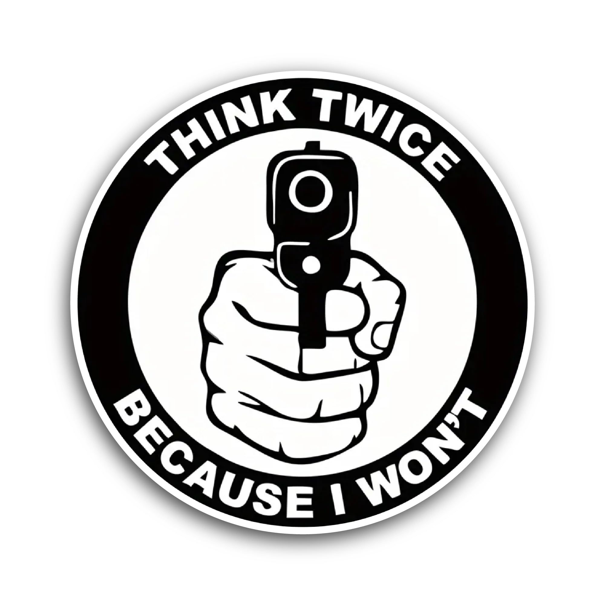 2 (Pieces) 3" and 5" Think Twice Because I Won't Text Sticker, Waterproof Vinyl Decals for Many Purp