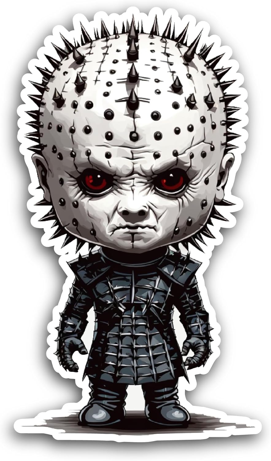 2 (Pieces) 3" and 5" Pinhead Zombie Sticker, Waterproof Vinyl Decals for Many Purpose Like Cars, Trucks, Laptops, Phones, Windows and More