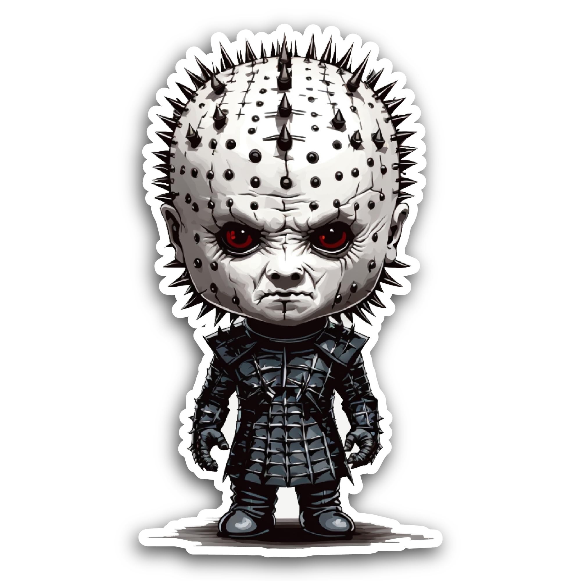 2 (Pieces) 3" and 5" Pinhead Zombie Sticker, Waterproof Vinyl Decals for Many Purpose Like Cars, Tru
